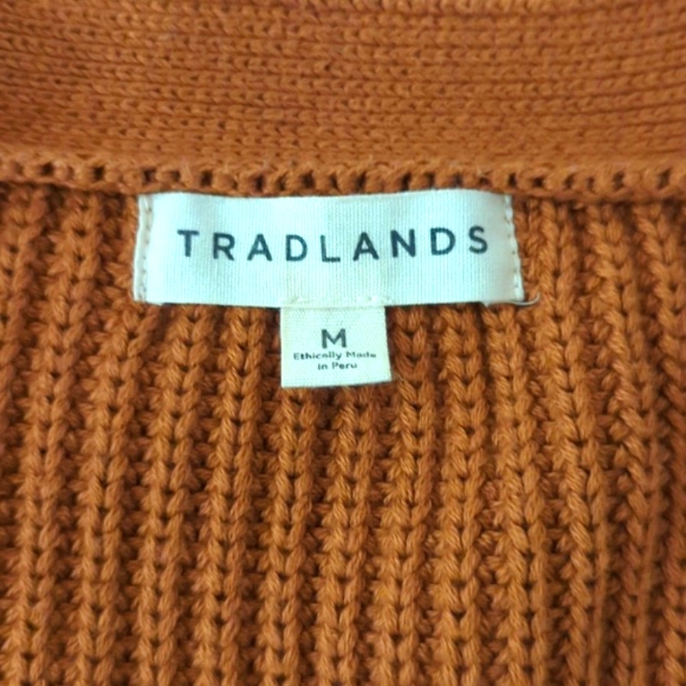 Tradlands Rust Ribbed Button-Front Cardigan - Picture 3 of 5
